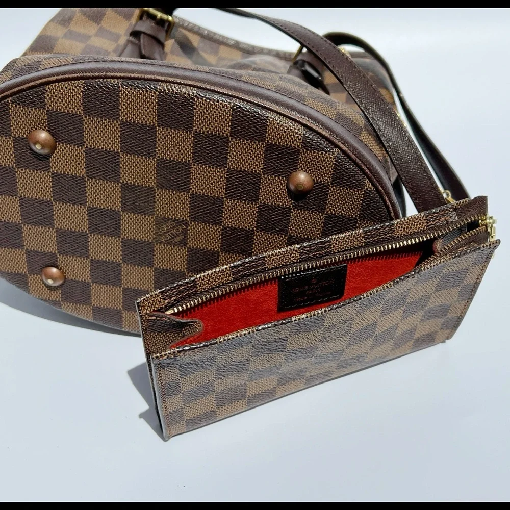 Authentic✅ Louis Vuitton Damier Marais Bucket Shoulder Bag + Zip Pouch - Picture 7 of 12